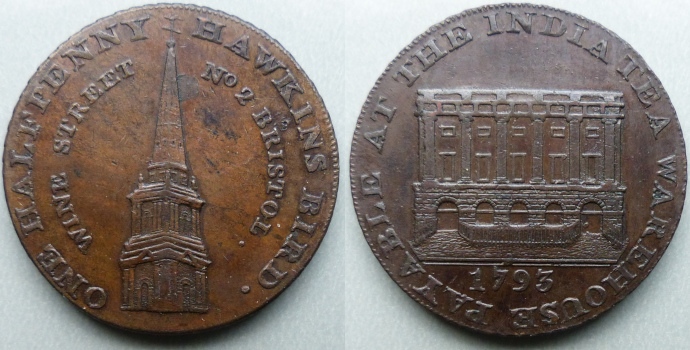 Bristol, Wine Street 1793 Hawkins Bird halfpenny